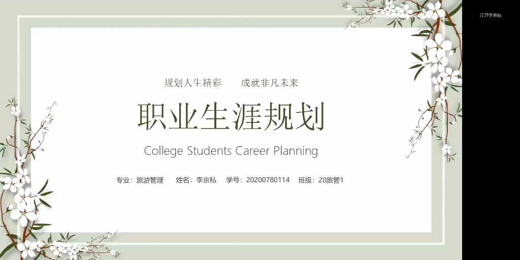 职业生涯规划PPT汇报哔哩哔哩bilibili