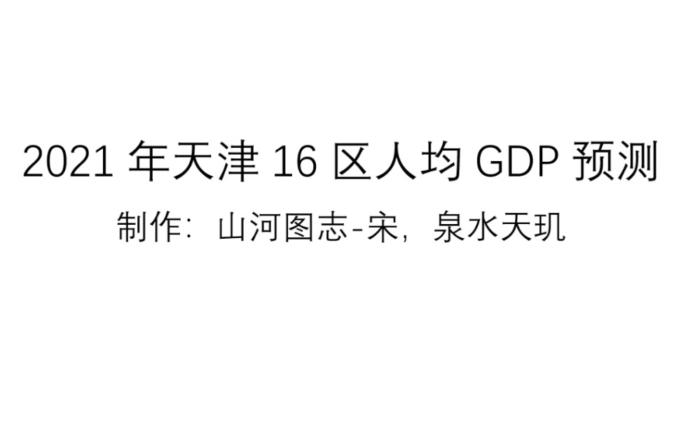 [经济预测]2021天津十六区人均gdp预测(第一版)(个人预测,仅供娱乐)哔哩哔哩bilibili