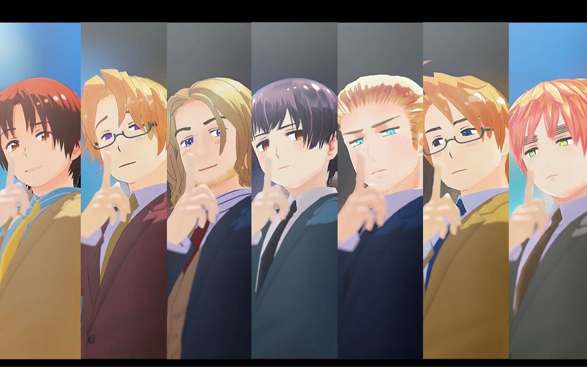 【aph/mmd】g/7的吶,粘乎乎先生【北伊加仏菊獨米英】