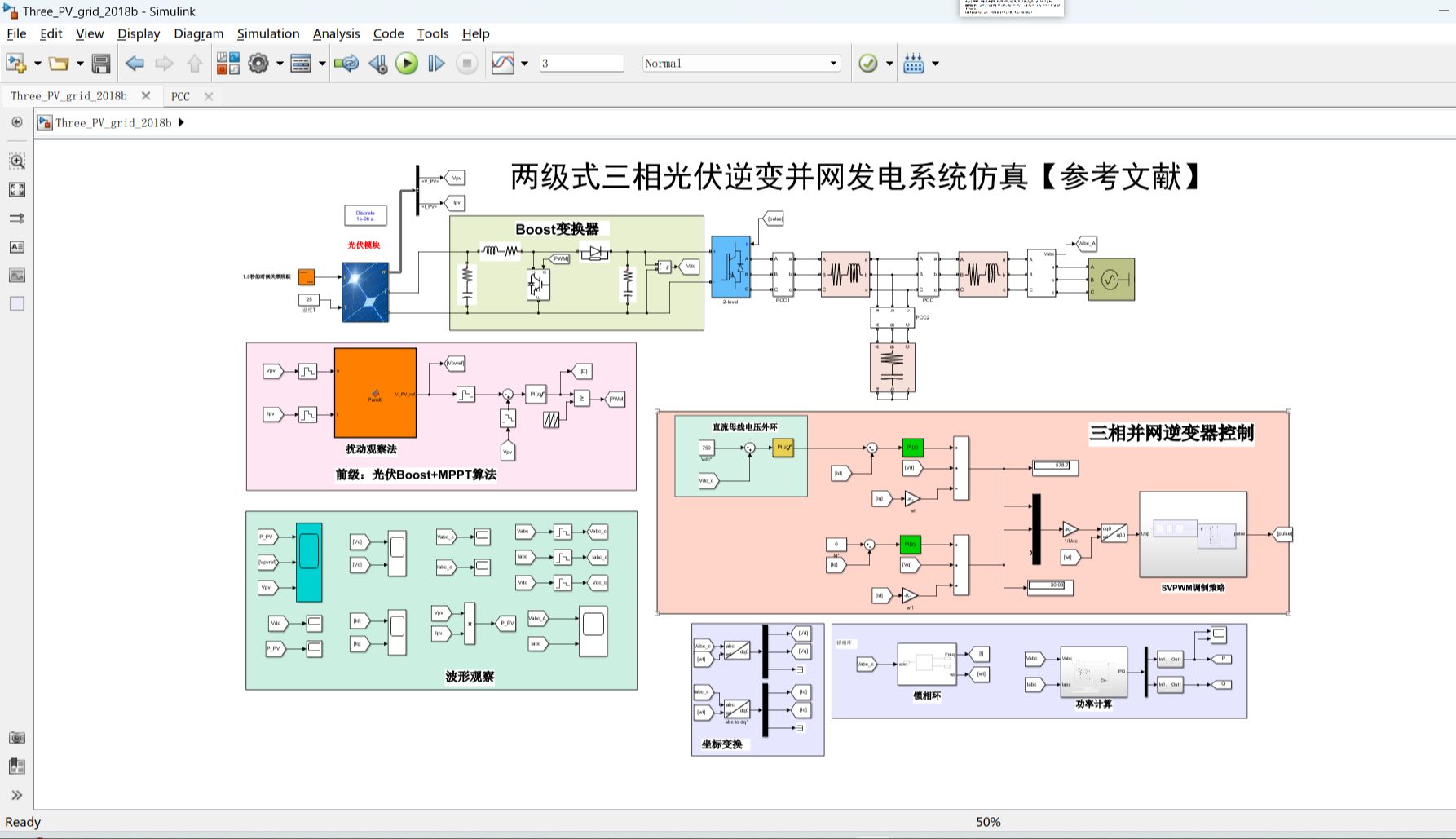 两级式三相光伏逆变并网发电系统仿真【参考文献】哔哩哔哩bilibili