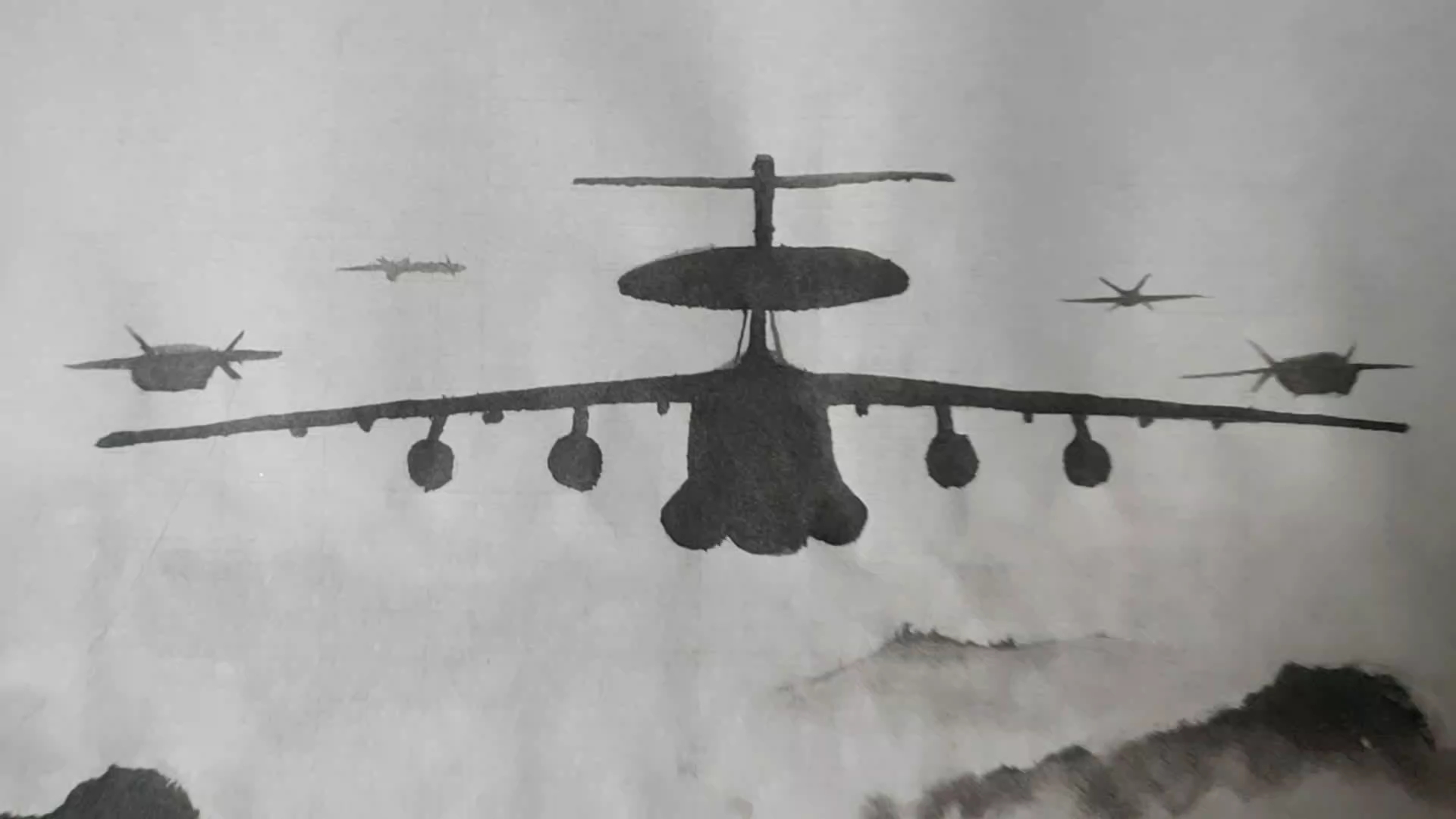 军迷随手画,预警机空警2000