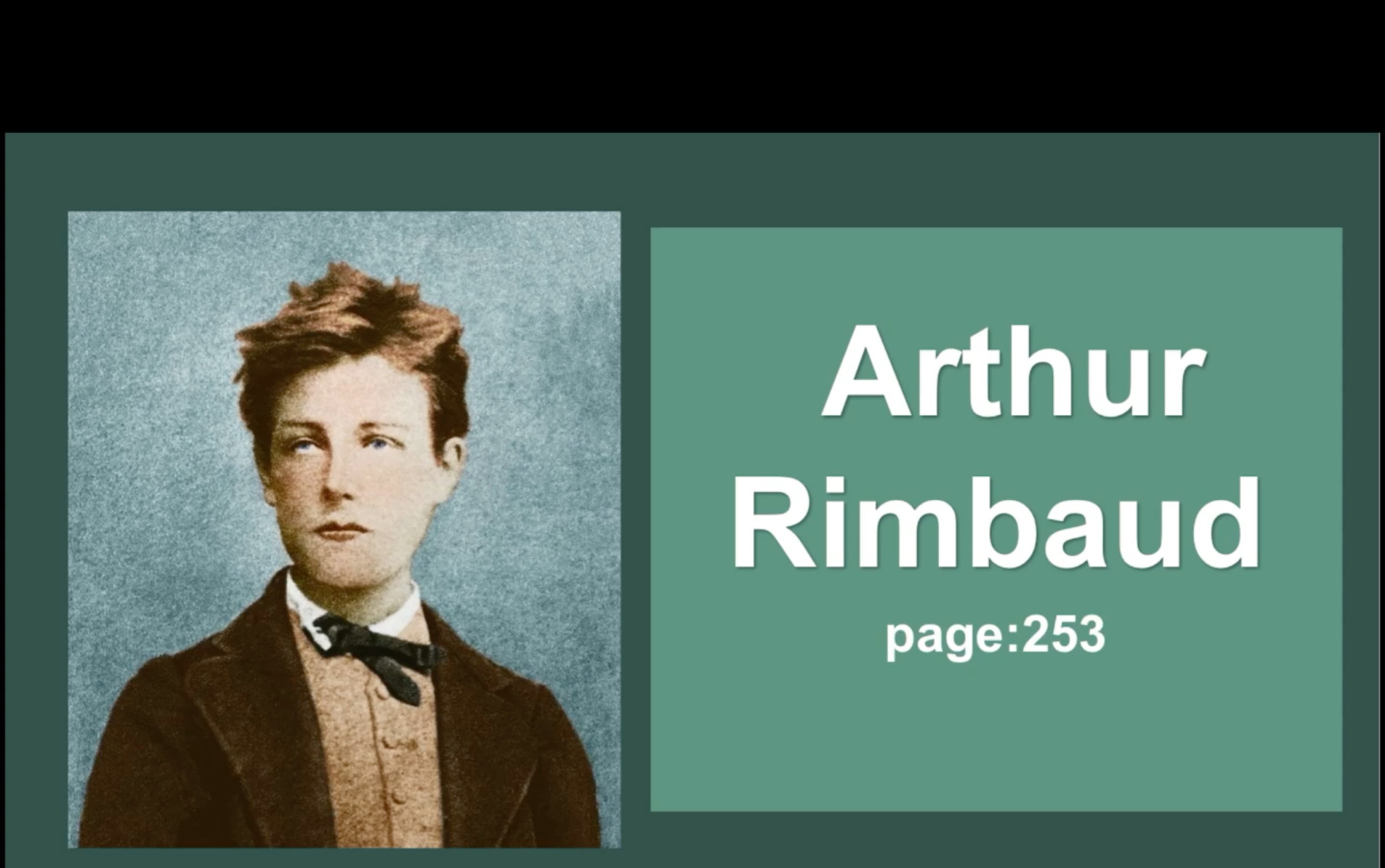 【Arthur Rimbaud 阿尔蒂尔ⷮŠ兰波】 17岁便封神的诗人 与魏尔伦的惊世爱情至今让人称道 法语语言文学(2)法国文学简明教程19世纪哔哩哔哩bilibili