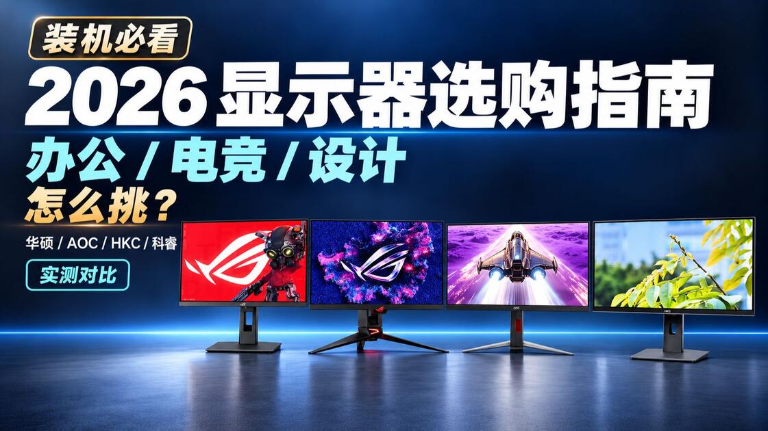 2026 显示器选购指南｜23 款显示器实测横评！办公 / 电竞 / 设计怎么挑？华硕 / AOC / HKC / 科睿实测对比_哔哩哔哩 ...
