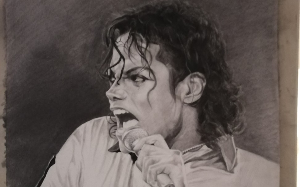 迈克尔杰克逊手绘,素描迪迦