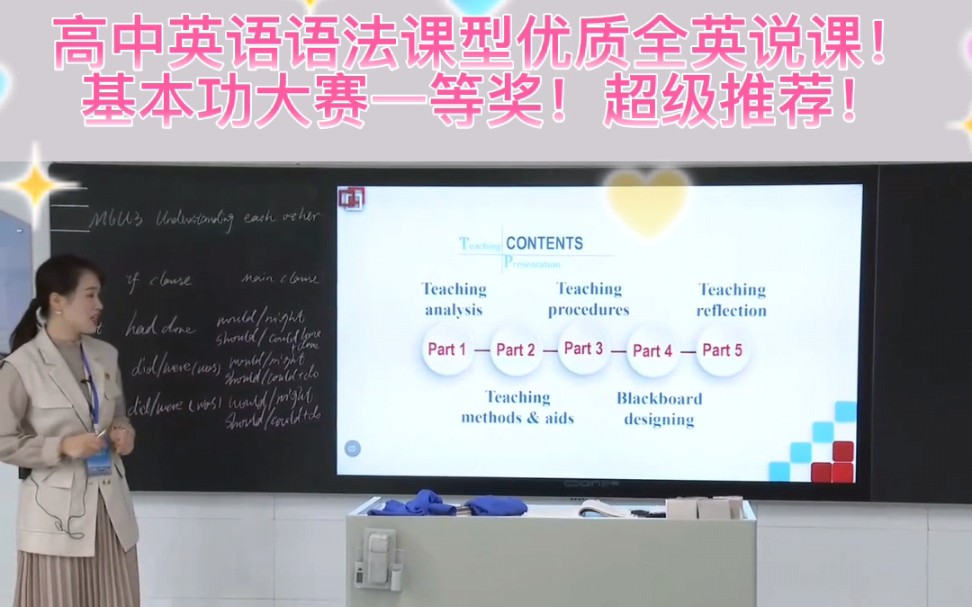 [图]高中英语语法课全英说课决赛一等奖！超级推荐！语法课型说课示范！学术语，学流程，学新四维目标！考编必备！