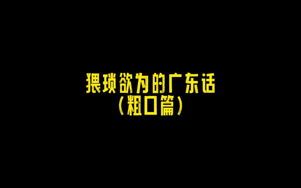 猥琐欲为的广东话(粗口篇)哔哩哔哩bilibili