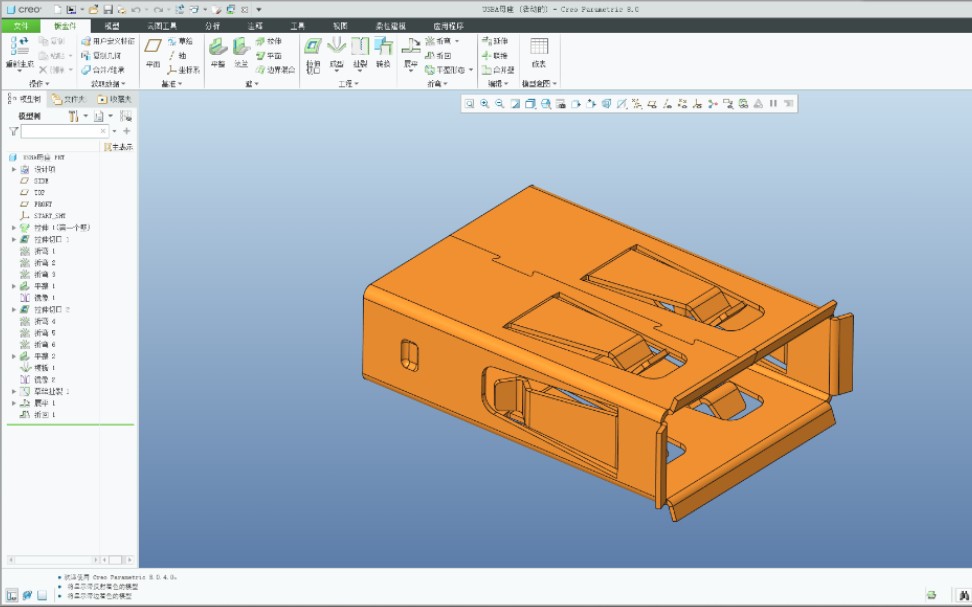 creo钣金设计绘制usba母座