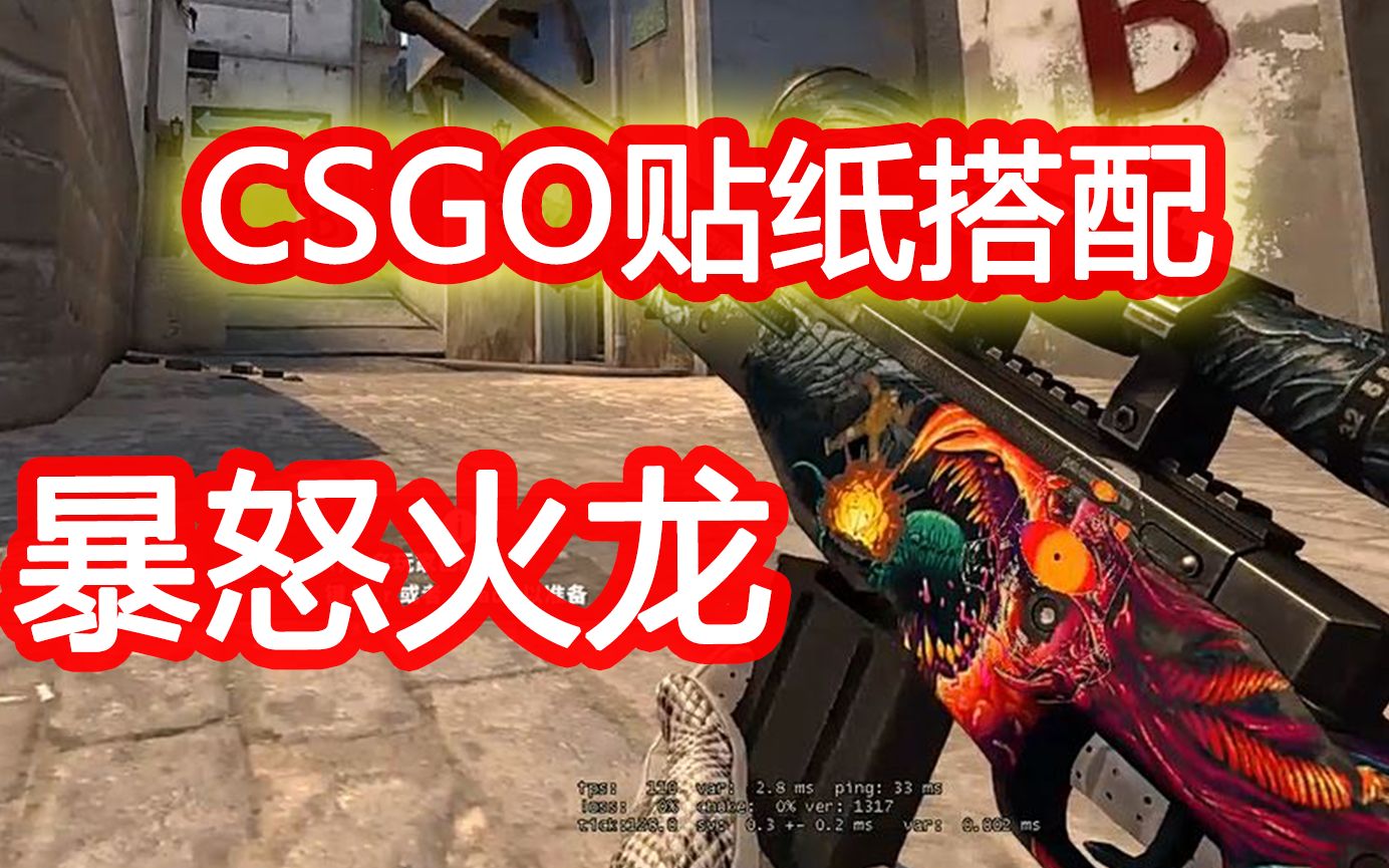 CSGO贴纸搭配 全息眼喷火龙(暴怒野兽皮肤搭配)网络游戏热门视频