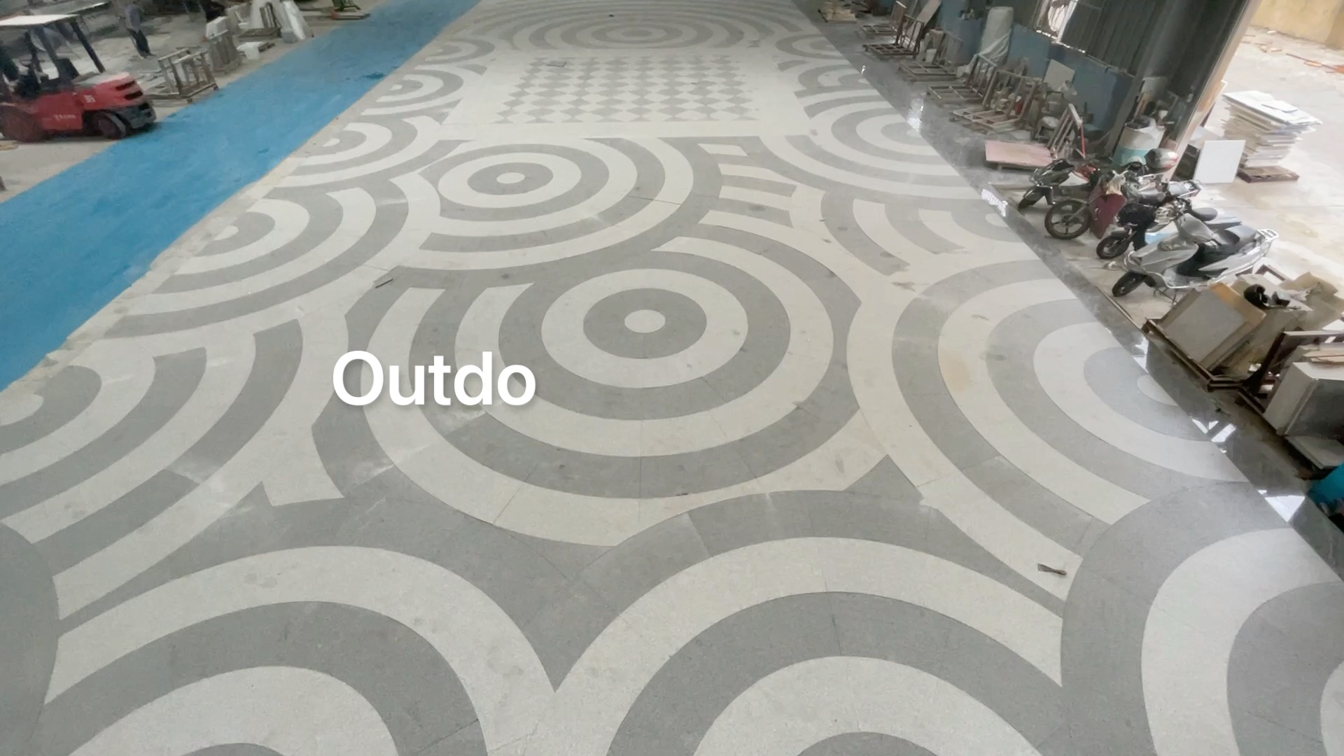 花岗岩水刀拼花地板户外防滑火烧面