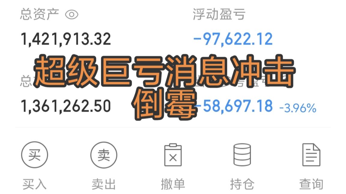 【价值投资第215日】又亏成🐷了！直接黑天鹅跌停！
