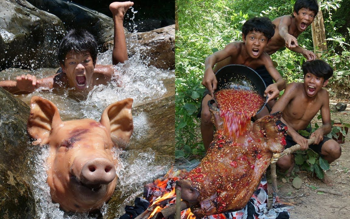 [图]河中遇猪头