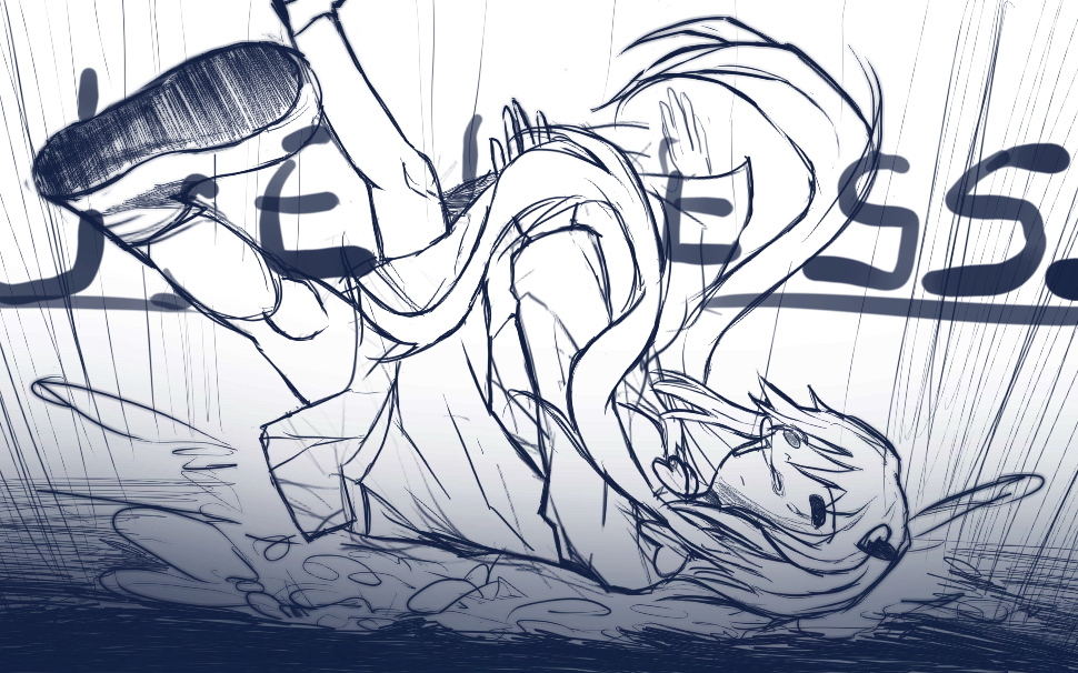 无能之人坠下.绘画过程(极草)