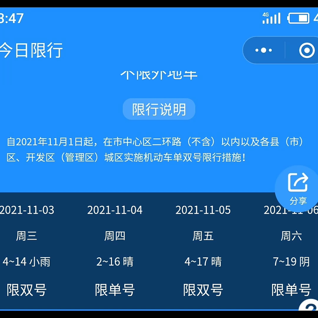 記錄唐山限號限行變化(2021.11.3-11.13)