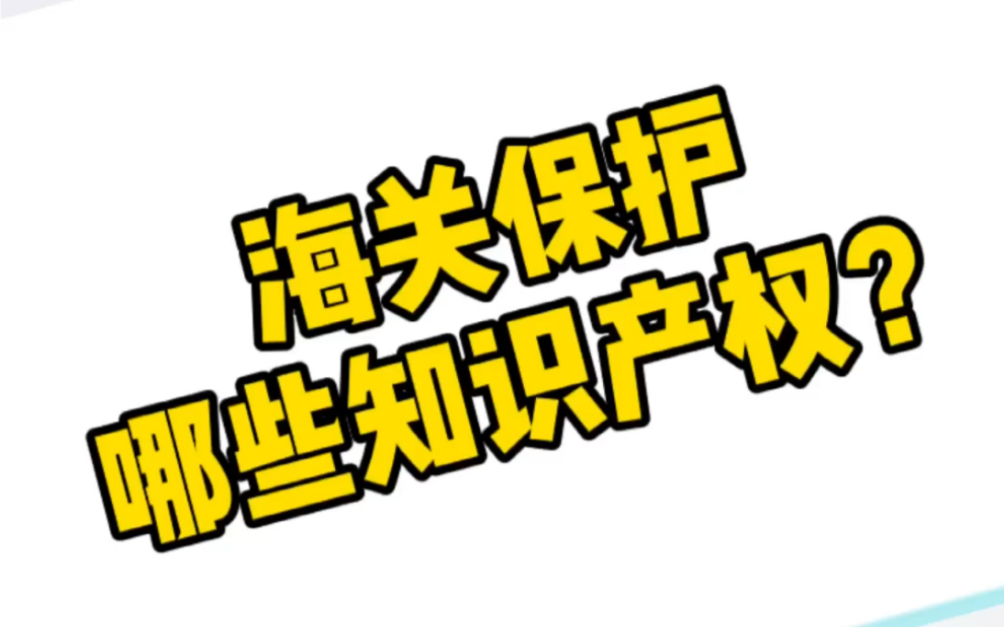 [图]小杨讲外贸：海关保护哪些知识产权？