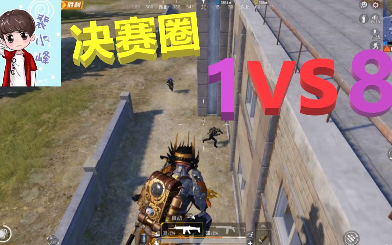 和平精英,决赛圈1v8吃鸡,队友狂呼牛批