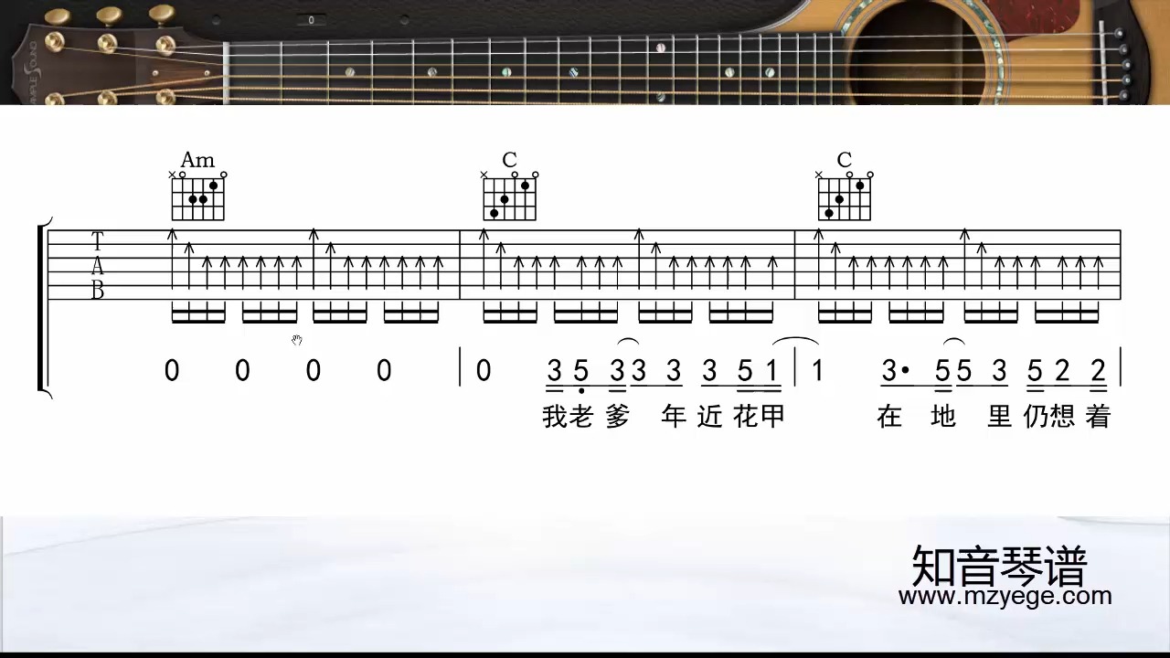 雨打风吹去吉他谱