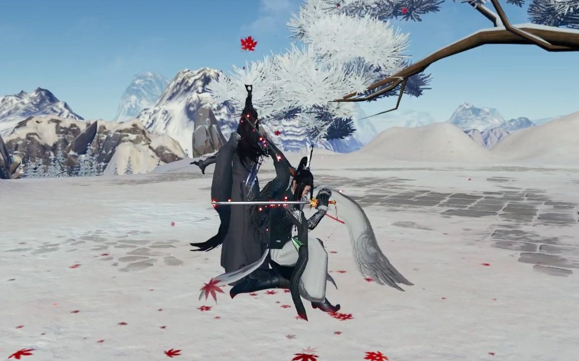 【剑网3】五代七夕 双成男 剑气 舞剑 互交动作_哔哩哔哩_bilibili