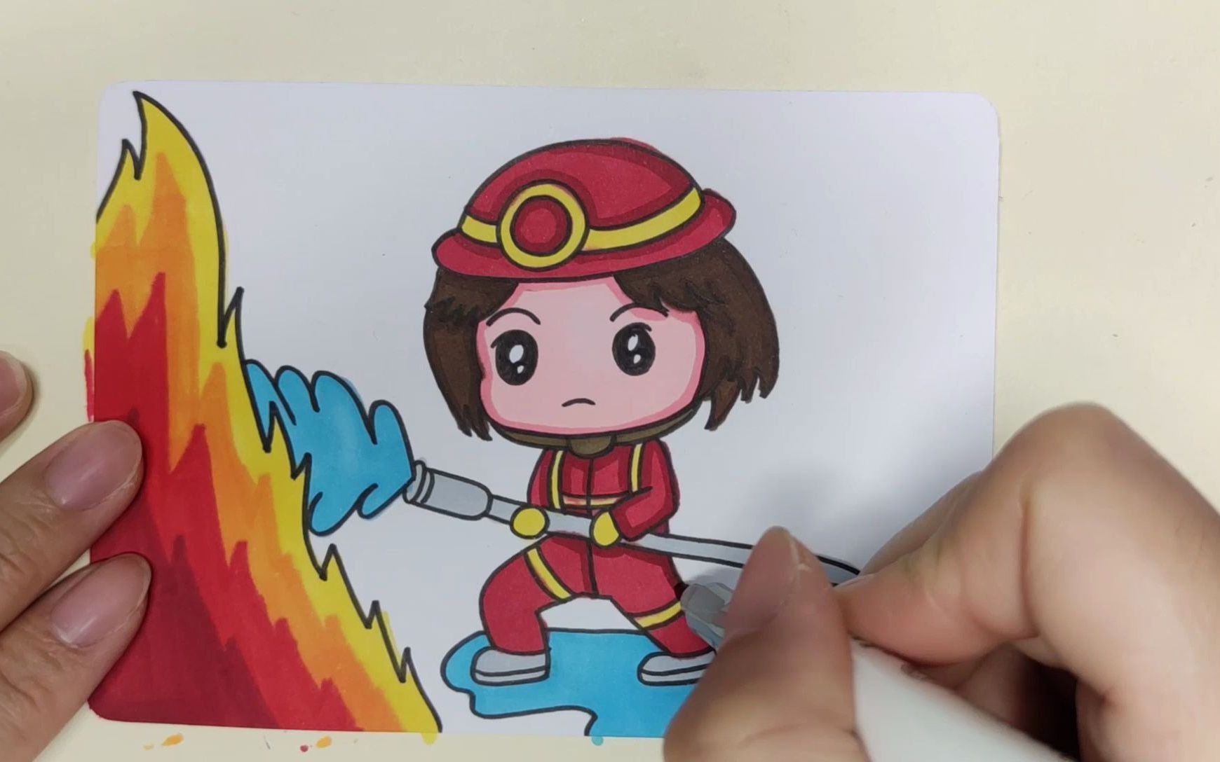 消防员怎么画法图片