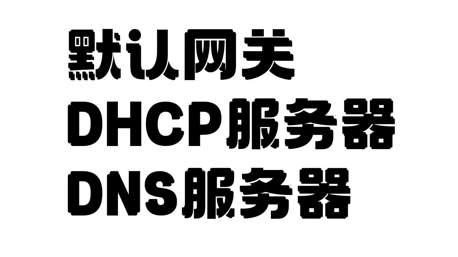 默认网关 DHCP服务器 DNS服务器
