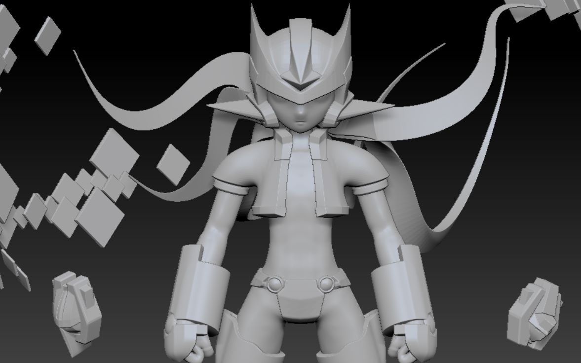 洛克人zx zbrush 3d建模_哔哩哔哩_bilibili