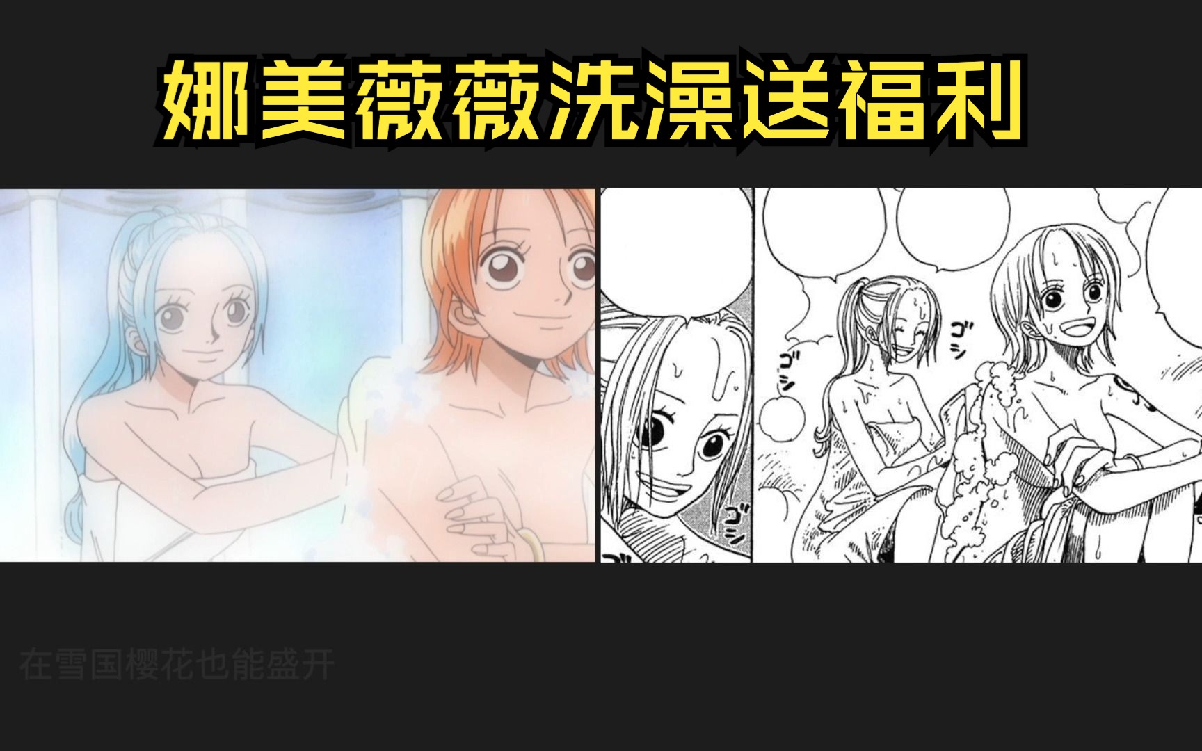 [图]【动画VS漫画】薇薇娜美洗澡送福利  海贼王名场面ONEPIECE