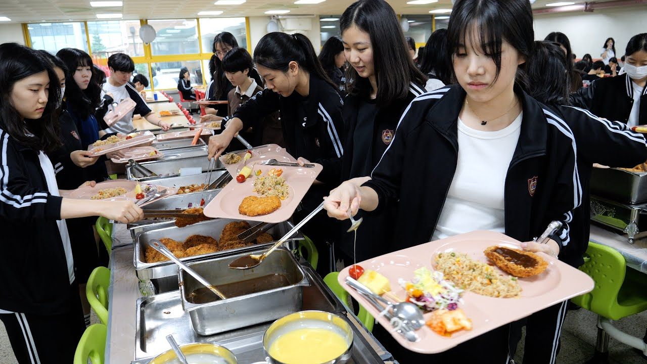 【韩国美食】韩国学校午餐批量生产过程哔哩哔哩bilibili