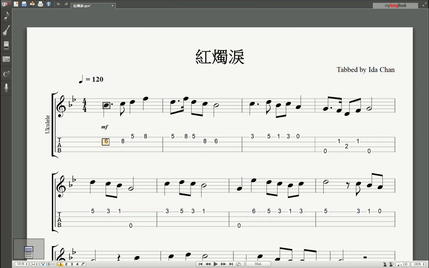 [图]【Ukulele乐谱】红烛泪