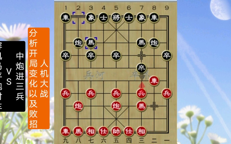 讲象棋开局中炮进三兵对屏风马平炮对车