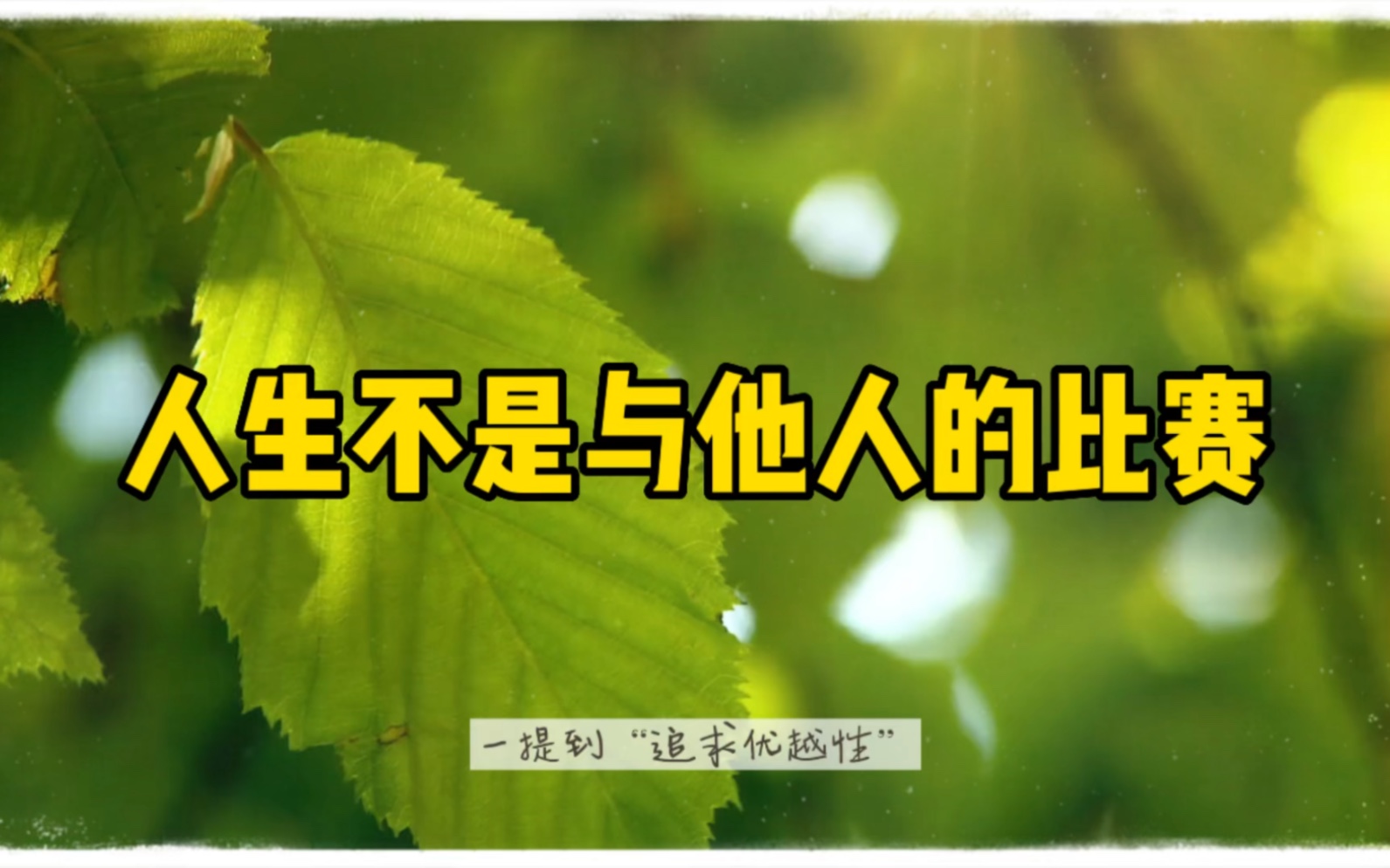 人生不是与他人的比较