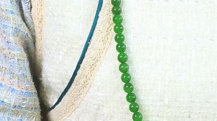 和田玉碧玉项链 玉质温润细腻 佩戴舒适～间关莺语花底滑,一生美好