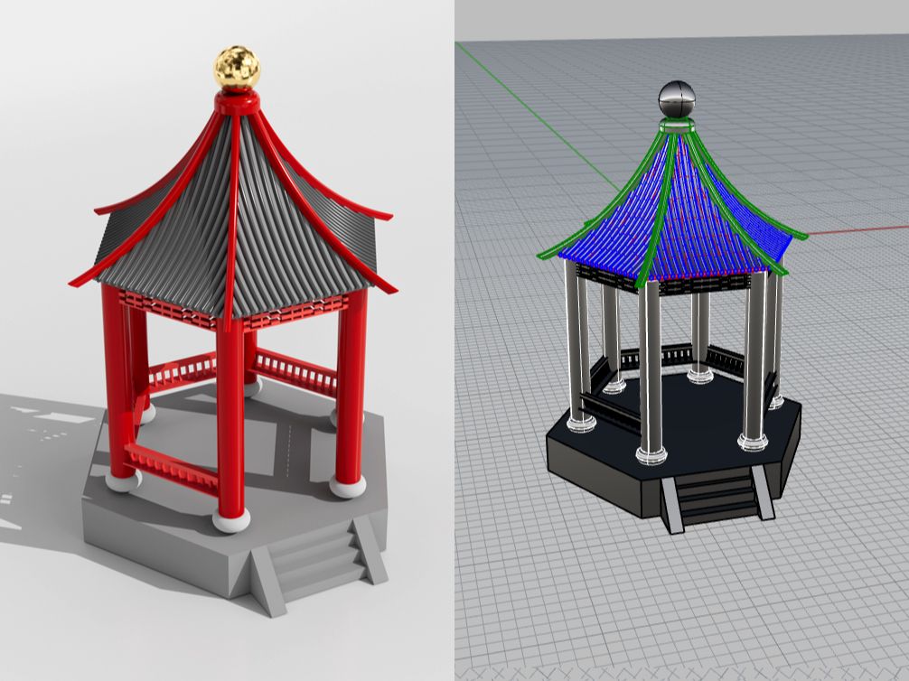 [图]用犀牛（rhino7）建一个小亭子