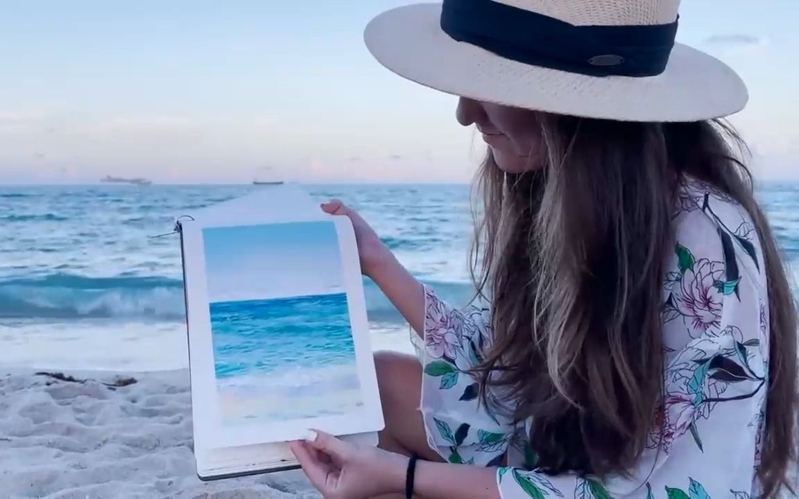 【画本写生】在海滩边速写