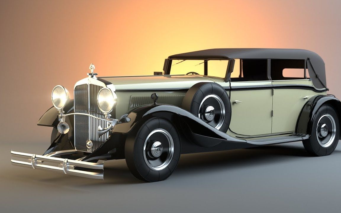 使用 redshift   c4d 制作经典迈巴赫老爷车的教程(中文字幕)