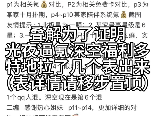 叠解为了证明深空不逼氪拉了几个表出来,结果连加减乘除都能算错!