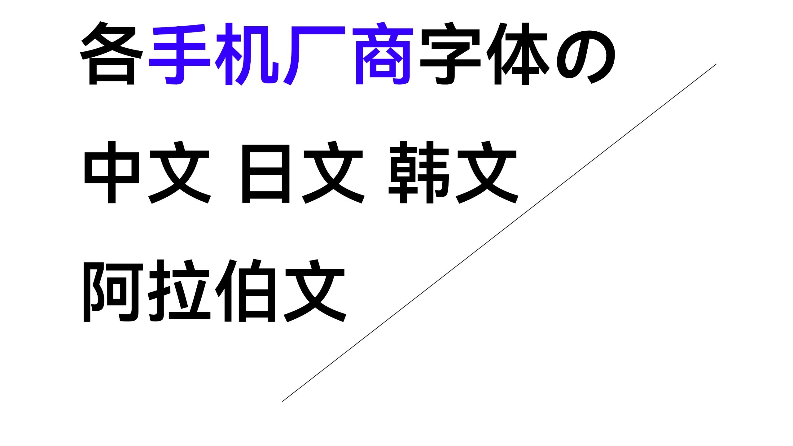 各品牌手机的默认字体
