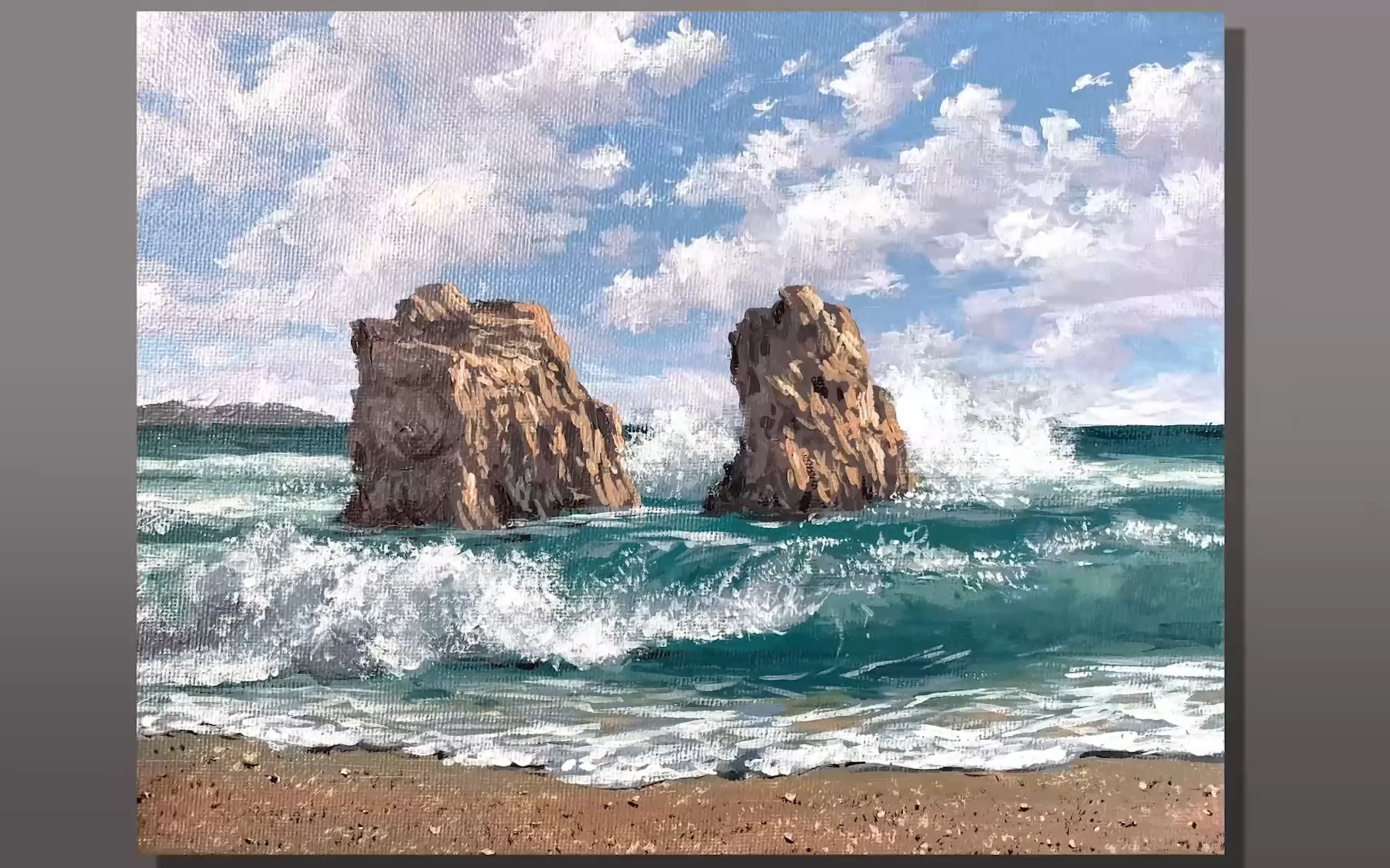 大海油画作品欣赏图片