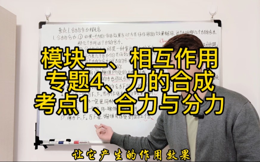 模块二相互作用 专题4力的合成 考点1合力与分力哔哩哔哩bilibili