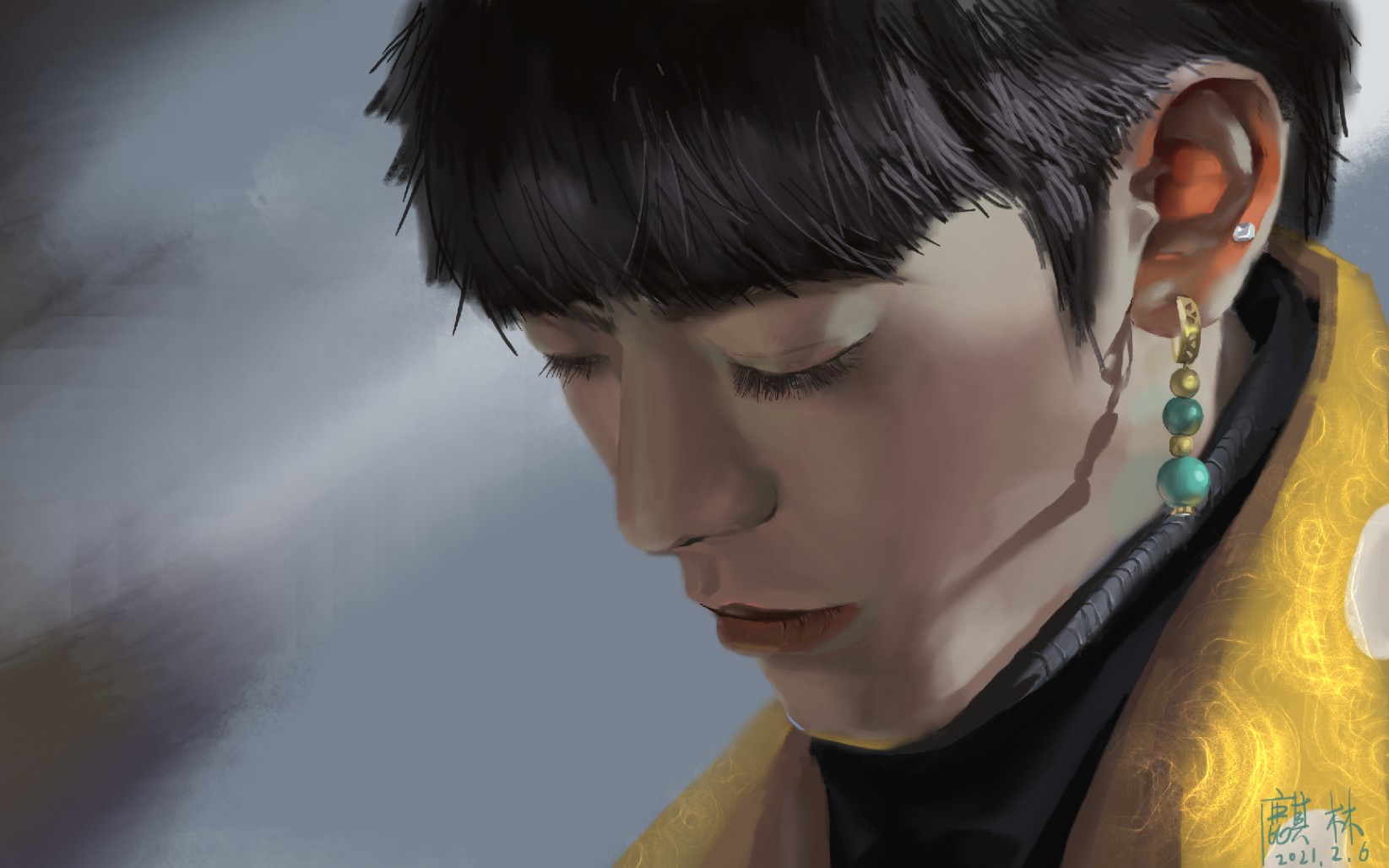 【板绘】写生丁真 厚涂练习