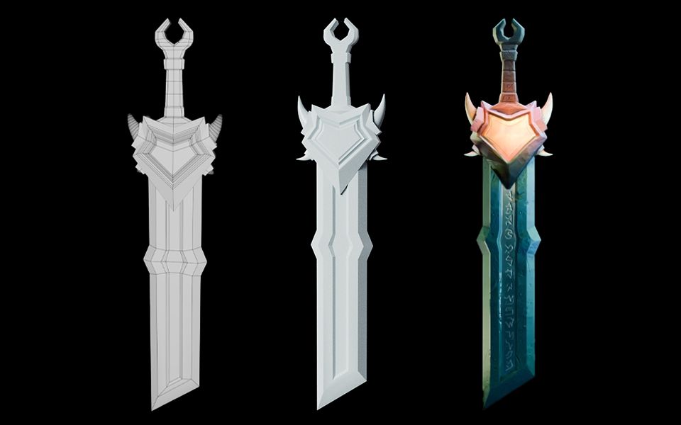 3dmax武器建模:次世代绿镰大刀道具模型制作,3dmax零基础武器建模讲解