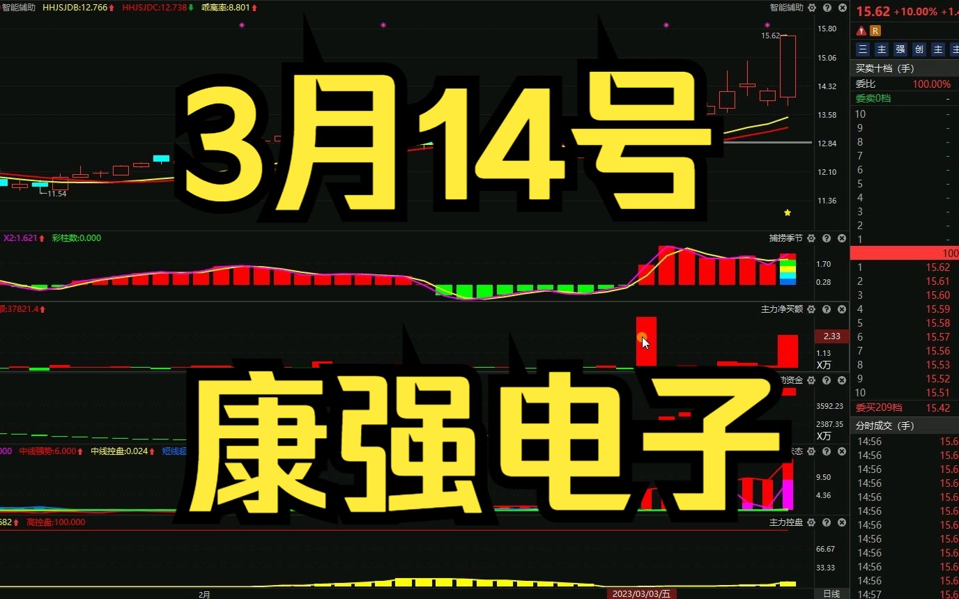 3月14号康强电子:主力资金最新分析,如何判断洗盘动作呢?哔哩哔哩bilibili