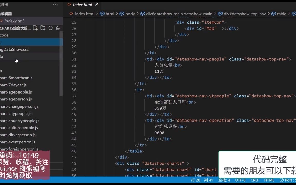 通用的综合大数据数据可视化展示html页面源码  抖音哔哩哔哩bilibili