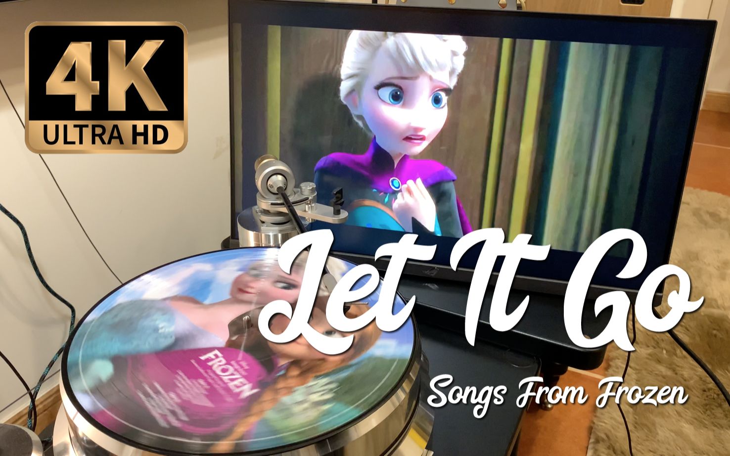 【4K黑胶试听】《冰雪奇缘》电影原声 “Let It Go” 唱片欣赏(中英文歌词)哔哩哔哩bilibili