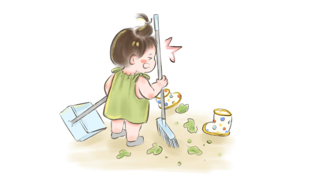 萌娃:我一扫地就头疼