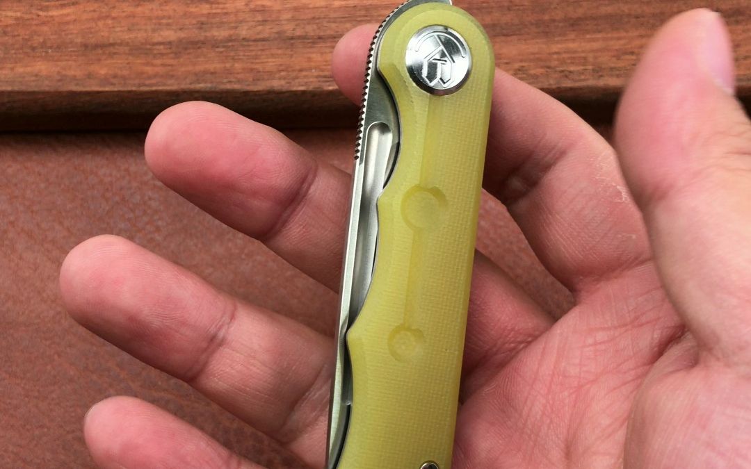 kubey酷备刀ku2101 14c28n 黄色g10柄edc前置快开折刀