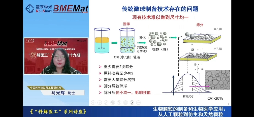 生物颗粒的制备和生物医学应用:从人工颗粒到仿生和天然颗粒马光辉中科院过程所 | 科研讲座哔哩哔哩bilibili