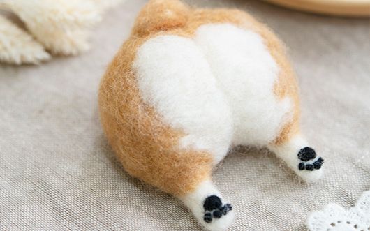 (手作,diy,羊毛毡教学,柯基,dog,舒压)