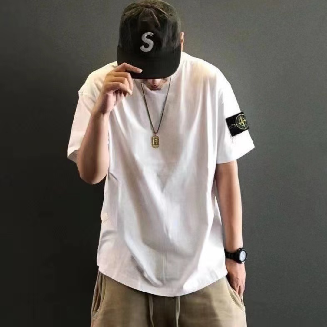 潮牌t恤潮牌短袖 stone island/石头岛 原版面料复刻潮服22ss 手臂