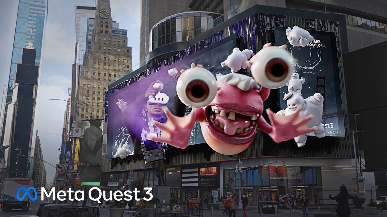meta quest 3 户外裸眼3d广告