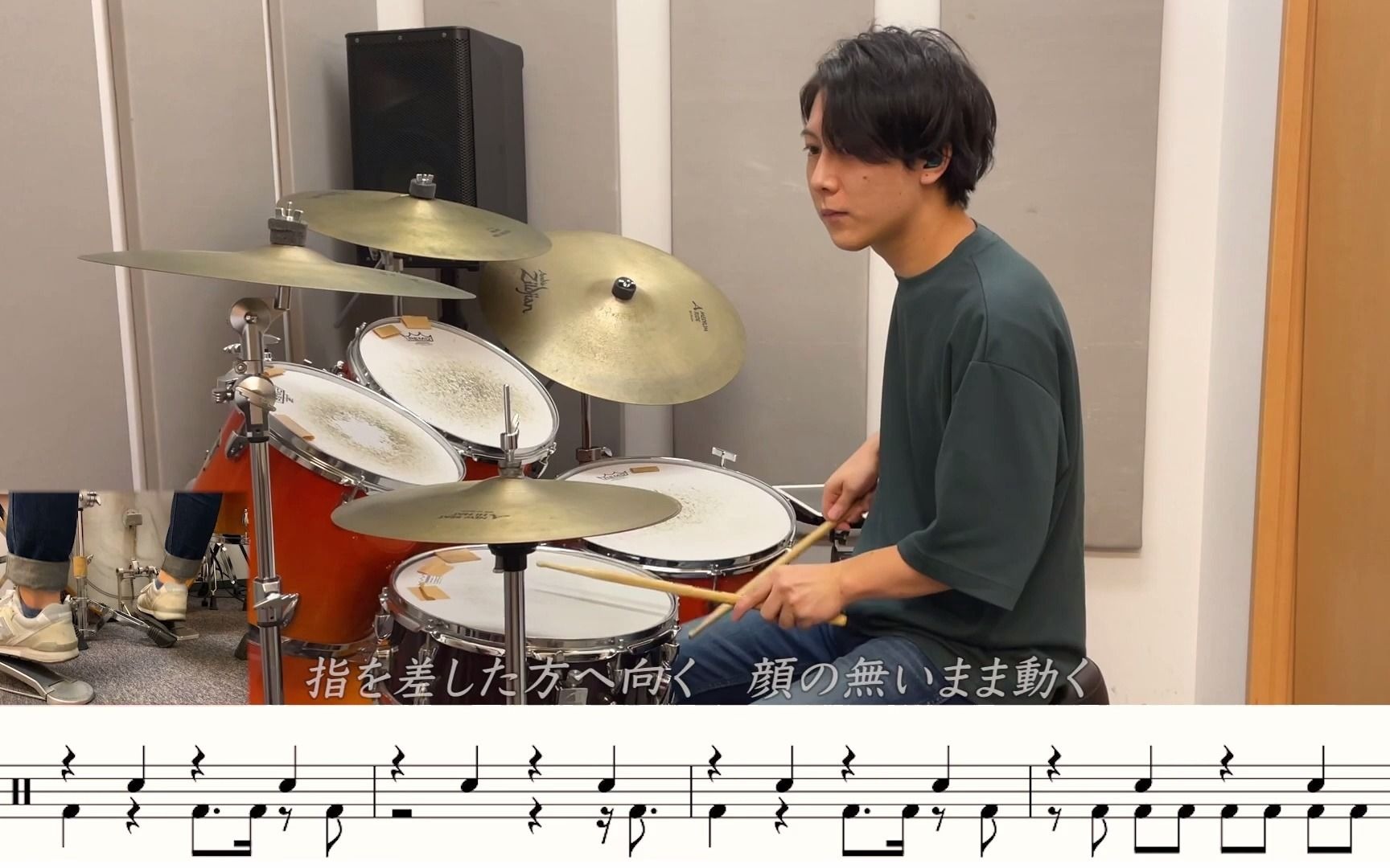 [图]【ヨルシカ】月に吠える-叩いてみた【架子鼓动态鼓谱】(Howl_At_The_Moon_Yorushika)【Drum_Cover】