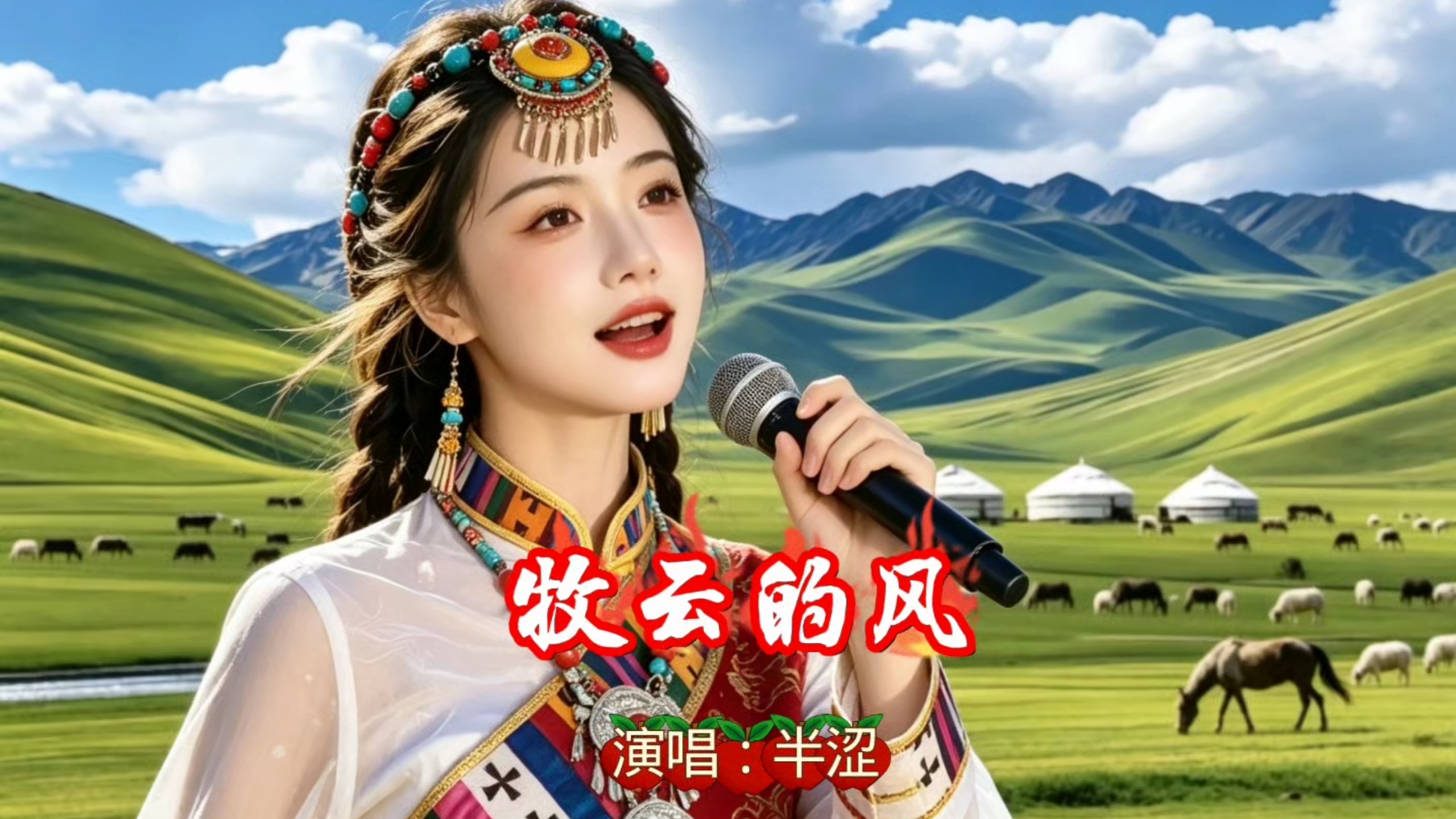 白云飘荡晚风拂过牧场，《牧云的风》用歌声勾勒整片草原风光